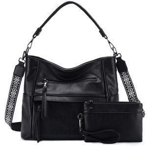 Hobo Bag, Medium Vegan Leather Shoulder Purse Handbag Wallet Set :D
